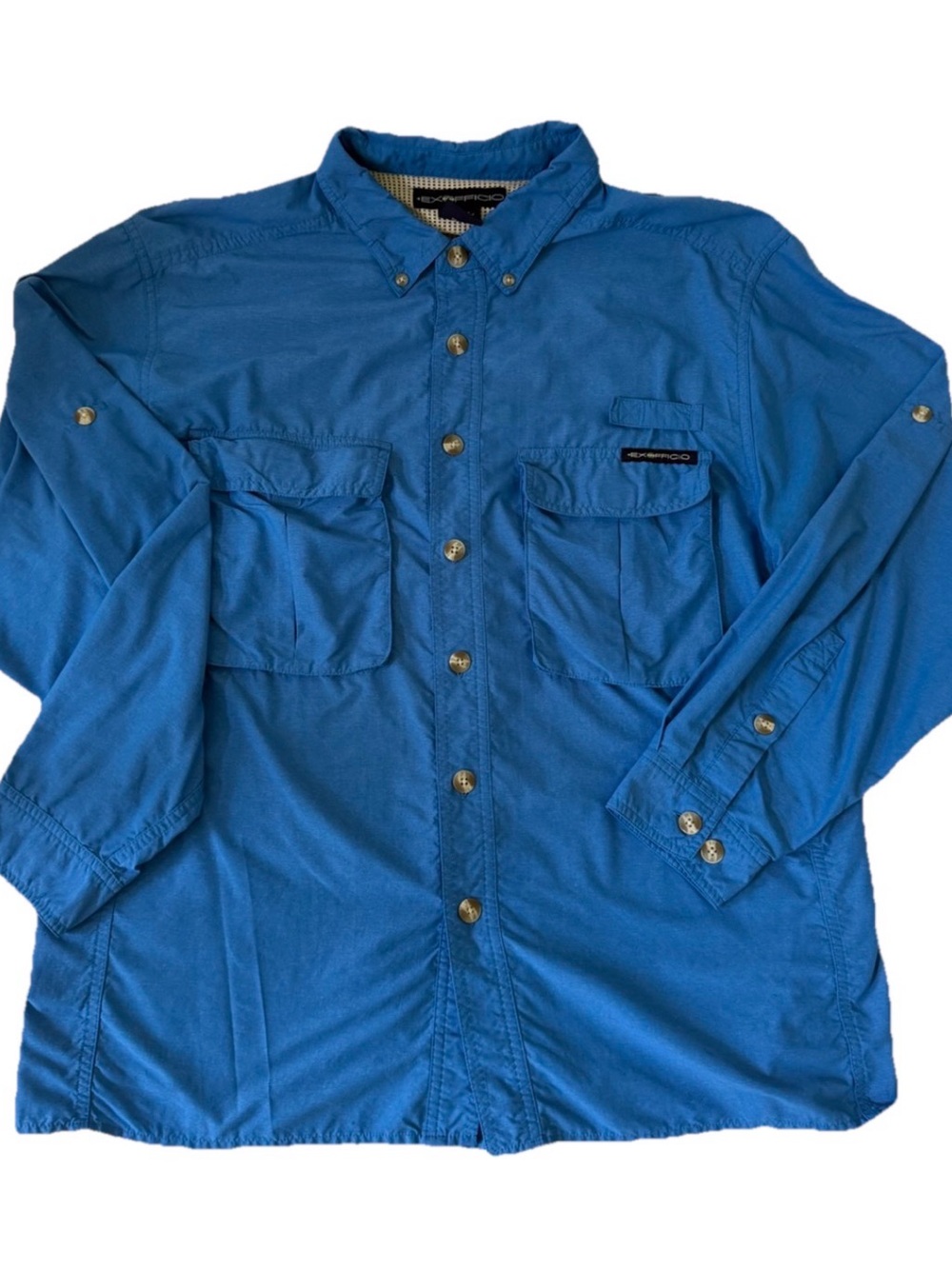 EX OFFICIO MENS LONG SLEEVES BUTTON DOWN SHIRT Sz  MEDIUM Fishing Travel SPF